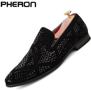 Mannen Mode Loafer Schoenen Party Dress Casual Strass Wees Teen Platte Ademend Party Dress Schoenen Heren Oxfords Zapatos Hombre