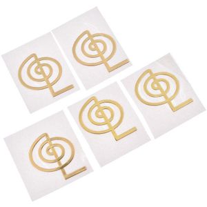 5 Pcs Geometrie Patroon Stickers Diy Ronde Vorm Metalen Koper Schroot Stickers Voor Raam Muur Moderne Home Tegel Tempel Decoratie
