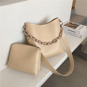 Acryl Chain Kleine Tas Pu Lederen Crossbody Tassen Voor Vrouwen Tas Trend Elegante Reizen Emmer Zakken Schouder Handtassen