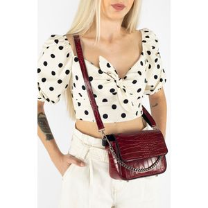 Croco Vrouwen Flap Chain Cross Handtas Zwart Bruin Rood Voor Vrouwen Handtas