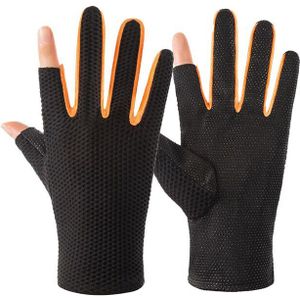 1 Paar Antislip Vissen Handschoenen Touchscreen 2 Cut Vingers Flexibele Uv Bescherming Zon Handschoenen Mannen Vrouwen Ademend Voor fietsen