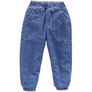 Aankomst Kleine Jongen Winter Fleece Warme Broek Kinderen Jeans 100% Katoen Cowboy Denim Jeans Mode Casual Broek Jeans