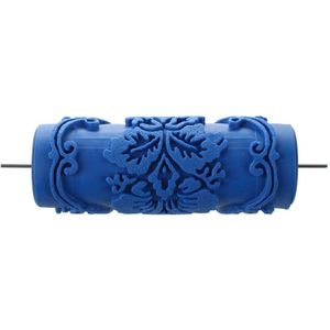 Verf Roller Met Decoratieve Motieven Voor Machine Ontwerpen Bloemen/Blauw 15 Cm