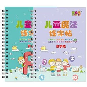 2 Boeken Leren Nummers In Engels Magic Praktijk Schrift Baby Schrift Voor Kalligrafie Schrijven Kids Engels Belettering Speelgoed