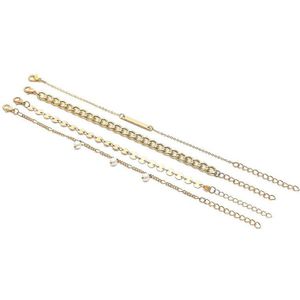 Abayabay Creatieve Armband Set Dames Armbanden Dames Ronde Kwastje Geel Goud Kleur Mode-sieraden Trendy Roestvrij Pulseras