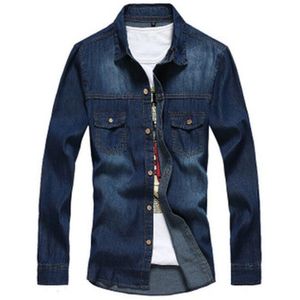 Mode Mannen Slim Fit Mannelijke Spijkerjasje Retro Denim Jas Overjas Tops Lange Mouwen Revers Pocket Decoratie Leisure tijd