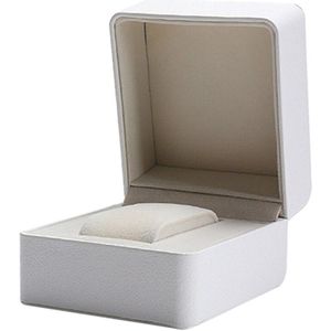 Vierkante Horloge Box Case Sieraden Display Organizer Box Mode Polshorloge Opslag Houder (Wit)