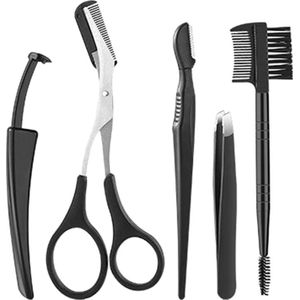 5 Wenkbrauw Pincet Set Trimmer Huishoudelijke Neus Wimper Cosmetische Accessoires Rvs Schaar