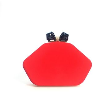 Rose Red Color Satin Crystal Clutch Bag for Evening Wedding Shoulder Purse Luxury Ladies Prom Party Chain Small Clutches