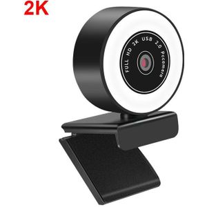 Computer Camera Webcam 1080P 2K Webcam Autofocus Hd Full Licht Webcam Met Microfoon Led Licht Camera voor Laptop Pc Desktop
