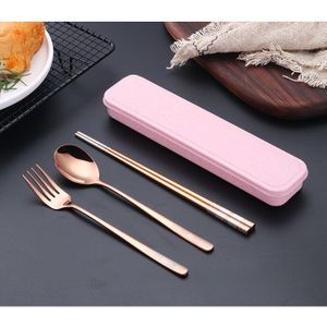 3 stks/set 304 Roestvrij Staal Bestek Set Lepel Vork Chopstick Diner Servies Keuken Accessoires Westerse Vork Set PN 007