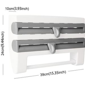 Keukenorganisator - Plastic Wrap Dispensers - Papieren Handdoek Houder - Opslag Rack Plank