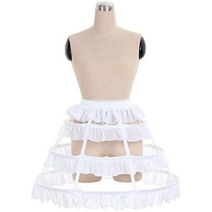 Vrouwen Prom Dress Petticoat Crinoline One Size Vogelkooi Petticoat Zoete 3 Hoepel Rok Plus Size