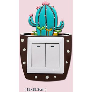 3D Cactus Lichtgevende Vetplanten Schakelaar Muurstickers Op-Off Lichtschakelaar Cover Schakelaar Sticker Voor Kinderen Kamers Muur home Decor