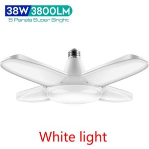 38W 6500K LED Garage Light Deformable Industrial Lighting 3800LM High Bay Foldable Led Fan Light Garage Lamp For Workshop