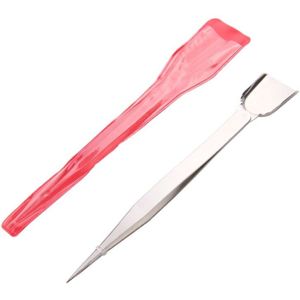 Roestvrijstalen Pincet Met Scoop Handige Puntige Tips Tweezer Voor Kralen Stenen Gems Diamond 2 In 1 Hand Tweezer Duurzaam