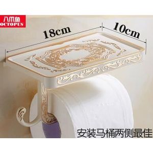 Europese Stijl Retro Toiletrolhouder Haak Telefoon Stand Boren Toilet Roll Paper Frame Reliëf Craft Badkamer Accessoires