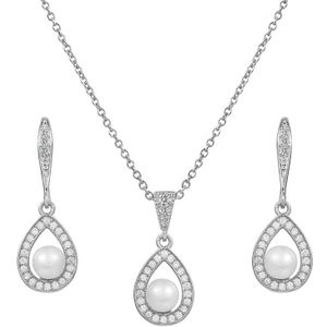 Weimanjingdian Exquisite Zirconia Cz Kristal En Shell Parel Bruids Of Bruidsmeisje Sieraden Set