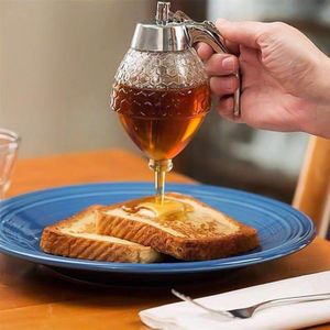 Honing Sap Siroop Dispenser Squeeze Fles Honing Jar Container Ketel Bee Drip Sap Siroop Cup Dispenser Opslag Pot + Trigger