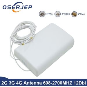 12dbi Indoor Panel Antenne 15M Kabel 698-2700Mhz 2G 3G 4G Antenne Voor 900 1800 2100 Celluar Signaal Booster 3G 4G Routers/Modems
