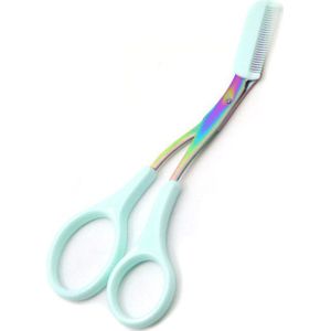 Wenkbrauw Trimmer Schaar Met Kam Facial Ontharing Grooming Shaping Scheerapparaat Cosmetische Make-Up Accessoires Wenkbrauw Schaar