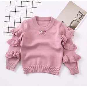 Lente Herfst Winter Peuter Kinderen Kleding Baby Meisjes Trui Lange Ruches Mouwen Kinderen Gebreide Truien Tops