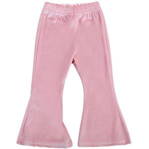 Gloednieuwe Peuter Baby Kind Kids Baby Meisjes Bell bodem Breed Been Stretch Pleuche Broek Lange Broek Effen Broek 1-5 T