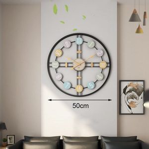 50Cm 3D Opknoping Klok Europa Amerika Modieuze Stijl Ijzer Stille Wandklok Absoluut Stille Slaapkamer Decor For A Thuis