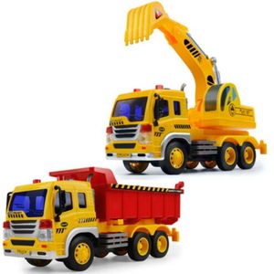2 Stuks Inertia Dumping Truck Graafmachine Bouw Speelgoed Sloop Voertuig Cars Baby Speelgoed Kinderen Verjaardagscadeautjes