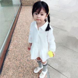 Baby Shirt Rok Kinderkleding Meisje Lange Mouwen Kinderen Katoen Wit Shirt Top Voor kids 0-6 Jaar