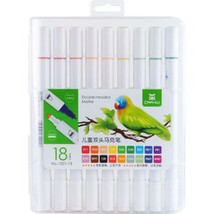 12/18/24/36/48 Kleuren Double Head Marker Pen Set Voor Diy Album Glas Rock Hout