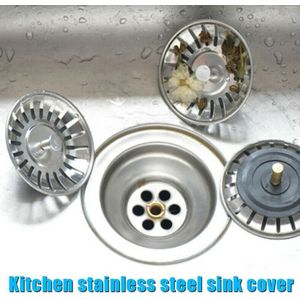 1Pc Staal Aanrecht Stopper Plug Voor Bad Water Afvoer Wastafel Sinkhole Cover Sink Rubber Drainer Zeef S3N5