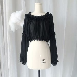 Lolita Kleding Voor Meisjes Lange Mouwen Chiffon Wit Shirt Japanse Kawaii Kleding Gothic Lolita Jurk Thee Party Kostuums VO777