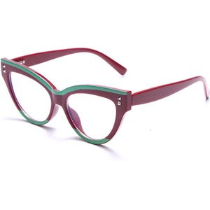 Mode Brillen Vrouwen TR90 Anti Blauw Computer Brillen Oversized Blauw Licht Blokkeren Punk Ronde Optische Brilmonturen