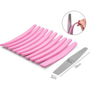 Metalen Nagelvijl met 10pcs Vervanging Schuurpapier Buffer strips Lijm Pads Rvs Handvat Dubbelzijdig Eelt Remover