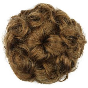 Gres Krullend Synthetisch Haar Broodjes Bloemvorm voor Bruiden Vrouwen Rubber Band Zwart/Blond/Bruin Chignon Hittebestendige fiber