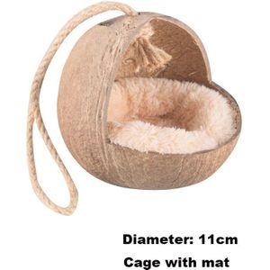 Natuurlijke Kleine Huisdier Kokosnoot Kooien Huisdier Kooi Voor Hamster Cavia Muizen Eekhoorn Houten Huis Voor Rat Knaagdieren Kleine Dier nest