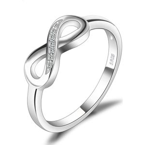 Jewelrypalace Infinity Knoop Liefde 925 Sterling Zilveren Ring Zirconia Stakable Beloven Koreaanse Vinger Ringen Voor Vrouwen Meisje