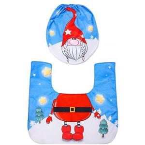 Badmat 2 Delige Set Christmas Santa Wc Cover Voet Pad Badkamer Deur Mat Zachte Bad Tapijt Tapijt Xmas Decoratie