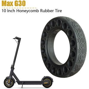 10 Inch Rubber Solid Banden Voor Ninebot Max G30 Elektrische Scooter Honingraat Schokdemper Demping Band Zwart