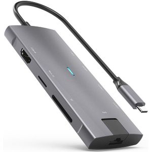 Type-C 8 In 1 Docking USB3.0 * 3 Sd/Micro Sd Reader RJ45 1000M Hdmi 4K Type-C Opladen Pd 60W