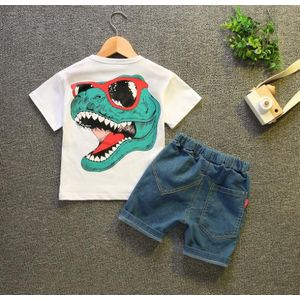 Baby Jongens Katoen Kleding Set Zomer Peuter Cartoon Dinosaurus Turn-down Kraag T-Shirt korte broek 2 stks/set Pak Kinderen kostuum