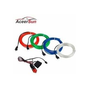 Aceersun LED Koud licht lijn Auto Decoratieve licht Omgevingslicht 12V auto backlight Fluorescentie Rood groen blauw wit 1M 2M set