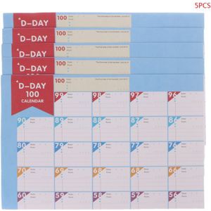 5Pcs 100 Dagen Aftellen Kalender Schema Leren Doelen Werk Planner Periodieke Agenda Tafel Kantoorbenodigdheden Q6PA