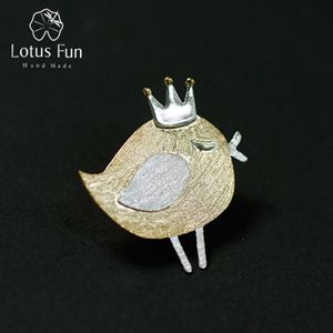 Lotus Plezier Echte 925 Sterling Zilver Natuurlijke Handgemaakte Fijne Sieraden Mooie Prinses Vogel Broches Pin Broche Voor Vrouwen