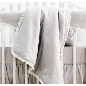 Sahaler Boho Baby Deken Pasgeboren Inbakeren Wrap Wieg Dekbed Dekbed 34*42 inch (Grijs)