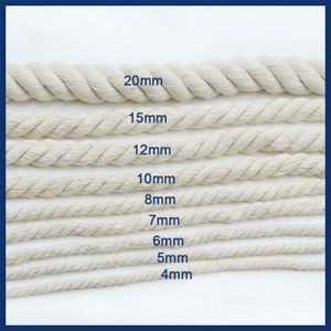 Beige Katoenen Touw Handleiding Accessoires Kleur Katoen Cords Twist Decoratie Dikke Beam Mond Touw