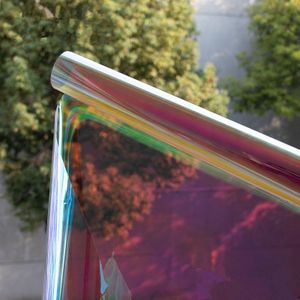 Gekleurde Venster Film Sunice Regenboog Effect Transparante Dichroic Gebrandschilderd Glas Sticker Glasfolie Diy Thuis Decoratie 68 Cm X 50cm