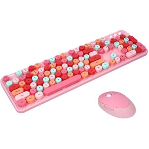 Mofii Zoete Toetsenbord Muis Combo Gemengde Kleur 2.4G Draadloze Toetsenbord Muis Set Circulaire Schorsing Key Cap Voor Pc Laptop