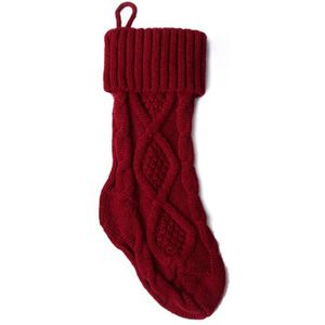 Sok Kerst Gebreide Kousen Decor Festival Bag Haard Xmas Tree Opknoping Ornamenten Decor Rood Wit Kerst Sok